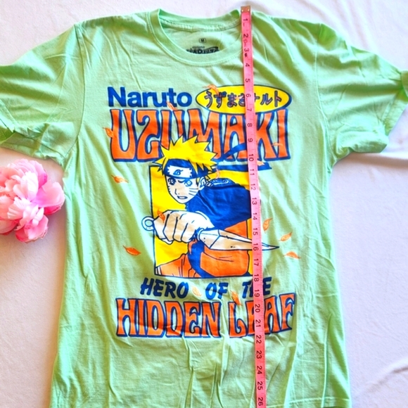 NARUTO Usumaki Shippuden Hero of the Hidden Leaf Lime Green T-shirt Medium - Picture 3 of 5
